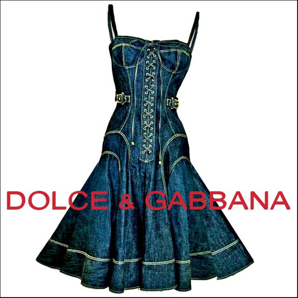 SOLD! !! DOLCE & GABBANA DENIM LASE UP CORSET DRESS Sz 44 IT/10 US//